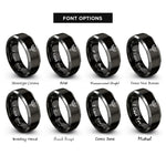 font options for inside engraving on black & grey archangel zadkiel dagger rings