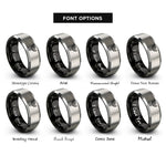 font options for inside engraving on black & gray archangel zadkiel dagger rings