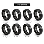 font options for inside engraving on black archangel zadkiel dagger rings