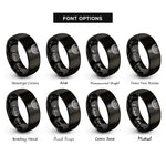 font options for inside engraving on black archangel zadkiel dagger rings