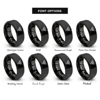 font options for inside engraving on black archangel zadkiel dagger rings