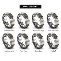 font options for inside engraving on silver archangel zadkiel dagger rings