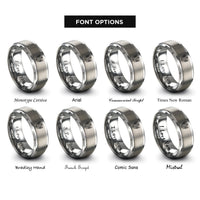 font options for inside engraving on silver archangel zadkiel rings