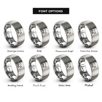 font options for inside engraving on silver arched back cat rings