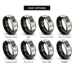 font options for inside engraving on black & grey archer bow rings