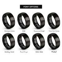 font options for inside engraving on black archery arrow rings