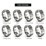 font options for inside engraving on silver archery arrow rings