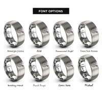 font options for inside engraving on silver archery arrow rings