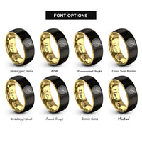 font options for inside engraving on black & gold archery target rings