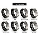 font options for inside engraving on black & silver archery target rings