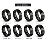 font options for inside engraving on black archery target rings