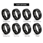font options for inside engraving on black arches delicate arch rings