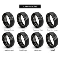 font options for inside engraving on black arches delicate arch rings