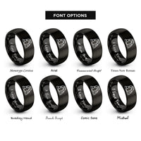 font options for inside engraving on black arches delicate arch rings
