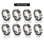 font options for inside engraving on gray arches delicate arch rings