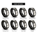 font options for inside engraving on black & gray architect blueprint rings