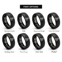 font options for inside engraving on black architect blueprint rings