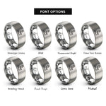 font options for inside engraving on silver architect blueprint rings