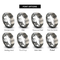 font options for inside engraving on silver architect blueprint rings