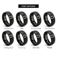 font options for inside engraving on black archway rings