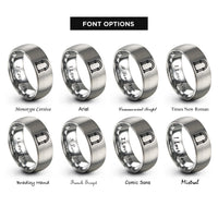 font options for inside engraving on silver archway rings