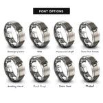 font options for inside engraving on silver archway rings