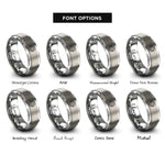 font options for inside engraving on grey arctic circle rings