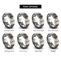 font options for inside engraving on grey arctic circle rings
