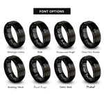 font options for inside engraving on black arctic fox rings
