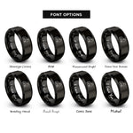 font options for inside engraving on black arctic fox rings