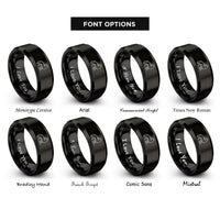 font options for inside engraving on black arctic fox rings
