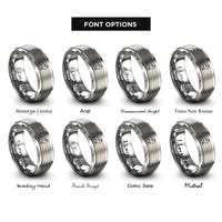 font options for inside engraving on grey arctic fox rings