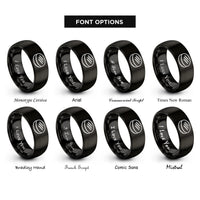 font options for inside engraving on black arepa rings