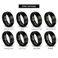 font options for inside engraving on black arepa rings