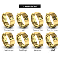font options for inside engraving on gold arepa rings