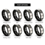 font options for inside engraving on black & silver argentina rings