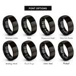 font options for inside engraving on black argentina rings