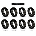 font options for inside engraving on black argentina rings