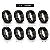 font options for inside engraving on black argentina rings