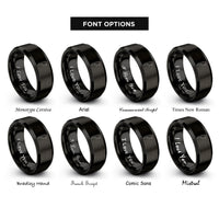 font options for inside engraving on black argentina rings