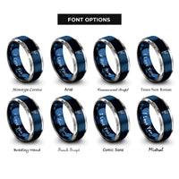 font options for inside engraving on blue & gray argentina rings