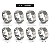 font options for inside engraving on gray argentina rings