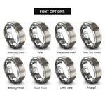 font options for inside engraving on gray argentina rings