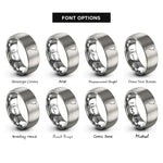 font options for inside engraving on silver argentina rings