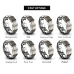 font options for inside engraving on silver argentina rings