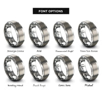 font options for inside engraving on silver argentina rings