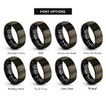 font options for inside engraving on gunmetal & black argentina rings