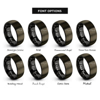 font options for inside engraving on gunmetal & black argentina rings