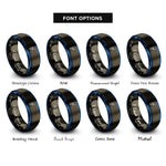 font options for inside engraving on gunmetal & blue argentina rings