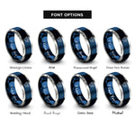 font options for inside engraving on blue & grey aries rings